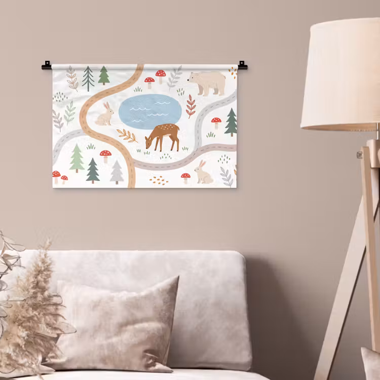Wandkleed - Dieren - Bos - Illustratie — 2