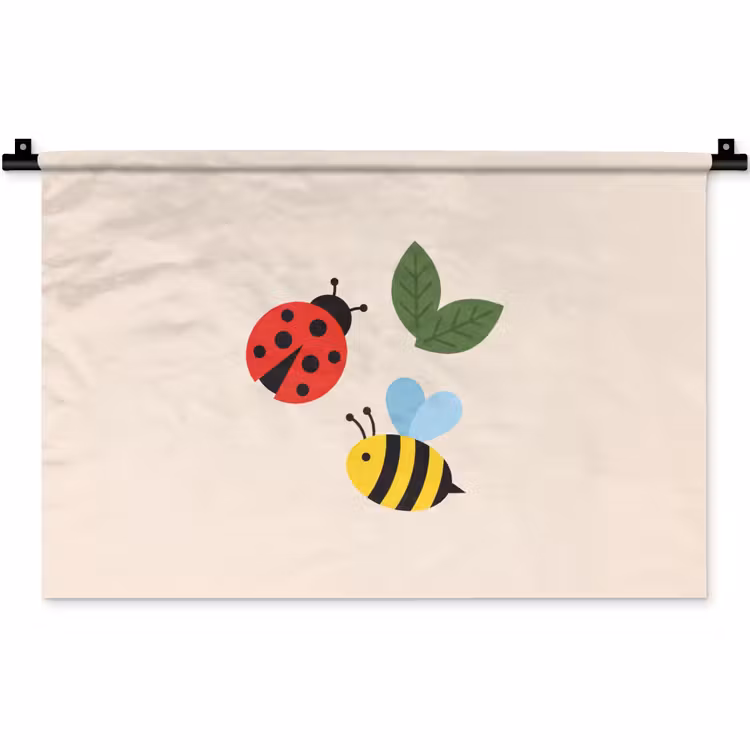 Wandkleed - Insect - Blad - Natuur - Speels - Illustratie — 1