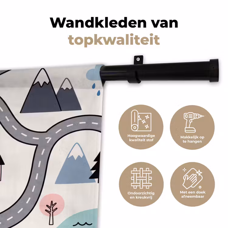 Wandkleed - Kaart - Stad - Kindvriendelijk — 3