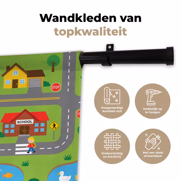 Wandkleed - Stad - Wegen - Cartoon — 3