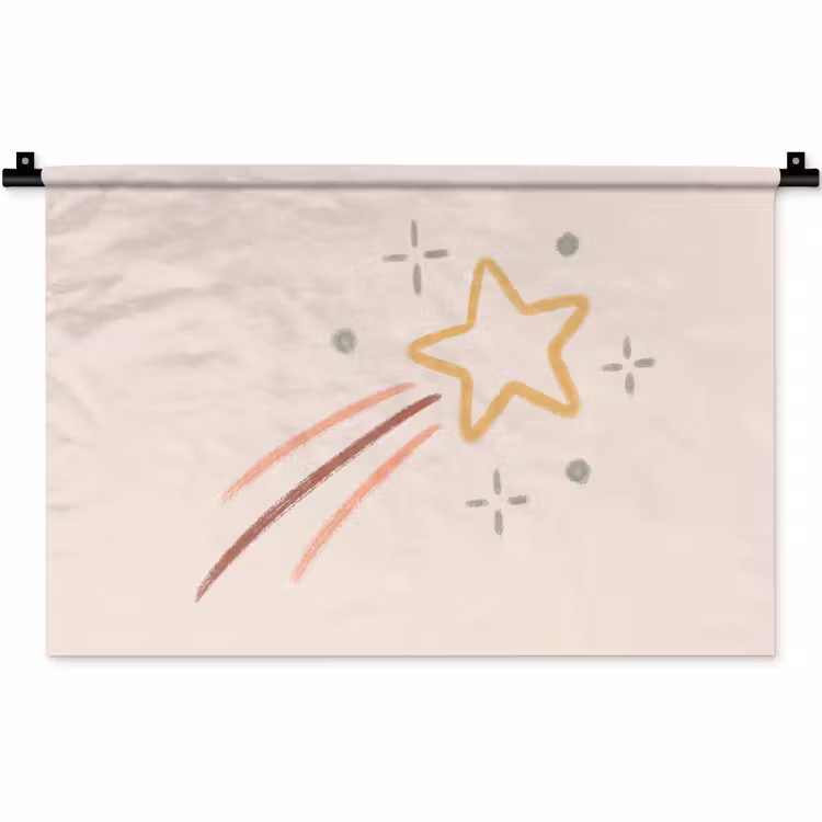 Wandkleed - Ster - Vallend - Illustratie - Pastel — 1