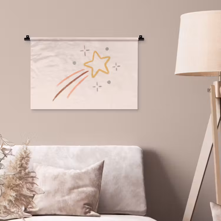 Wandkleed - Ster - Vallend - Illustratie - Pastel — 2