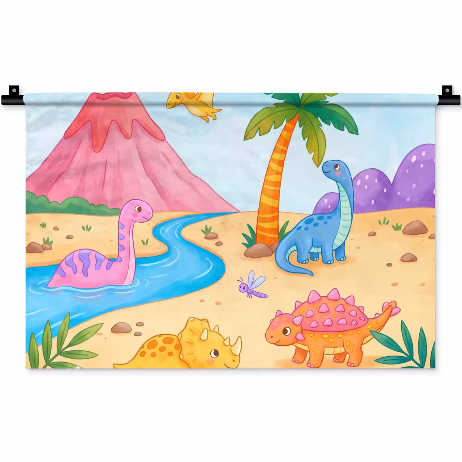 Wandkleed - Dinosaurus - Jungle - Illustratie — 1