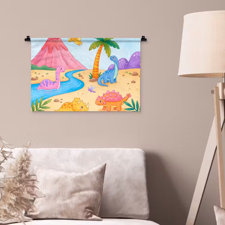 Wandkleed - Dinosaurus - Jungle - Illustratie — 2