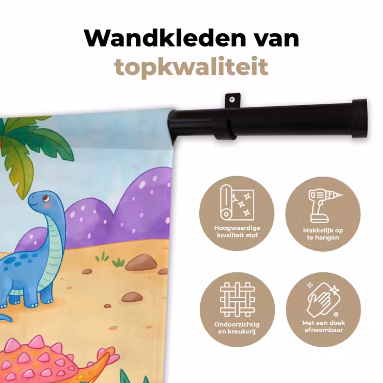 Wandkleed - Dinosaurus - Jungle - Illustratie — 3
