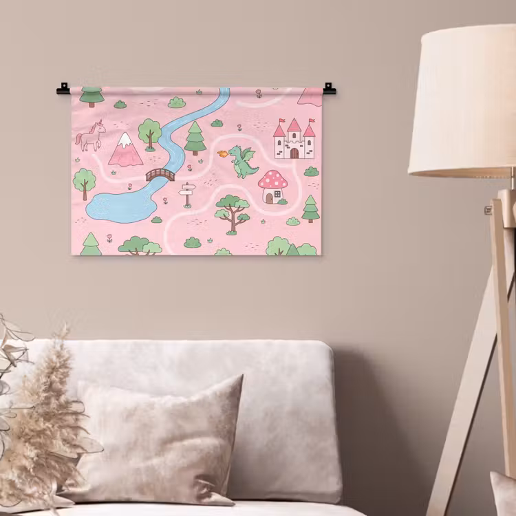 Wandkleed - Eenhoorn - Fantasie - Roze — 2