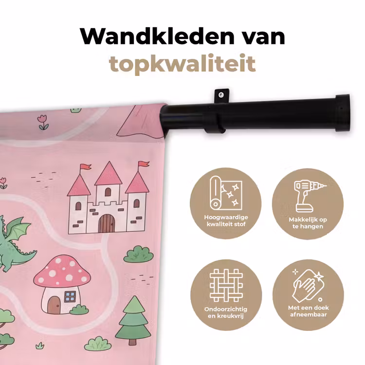 Wandkleed - Eenhoorn - Fantasie - Roze — 3