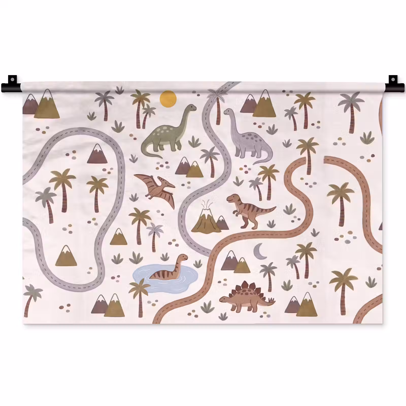 Wandkleed - Dinosaurus - Natuur - Speels — 1