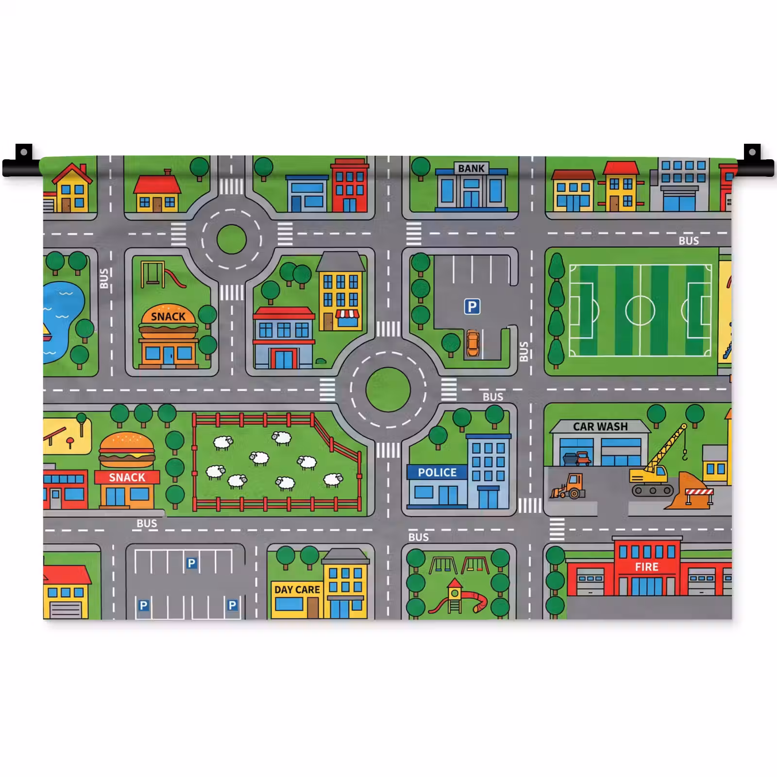 Wandkleed - Gebouwen - Straten - Kinderlijk — 1