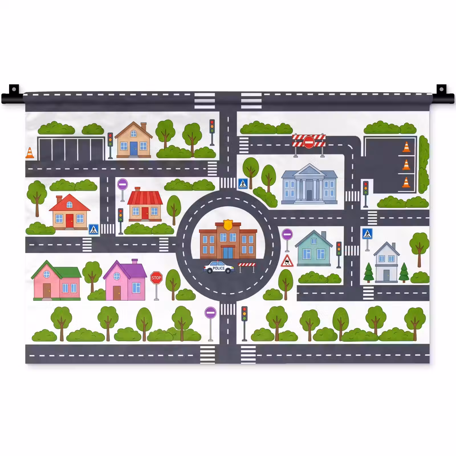 Wandkleed - Stad - Plattegrond - Illustratie — 1