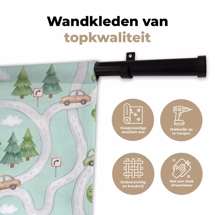 Wandkleed - Auto - Weg - Patroon — 3