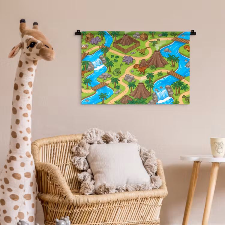 Wandkleed - Dinosaurus - Landschap - Cartoon — 5