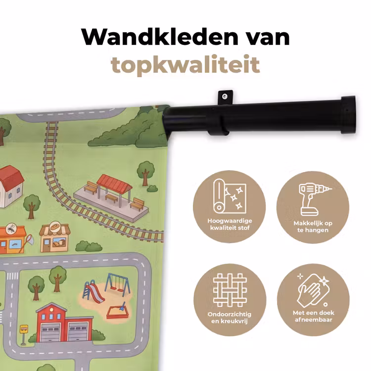 Wandkleed - Plattegrond - Dorp - Kind — 3