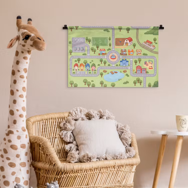 Wandkleed - Plattegrond - Dorp - Kind — 5