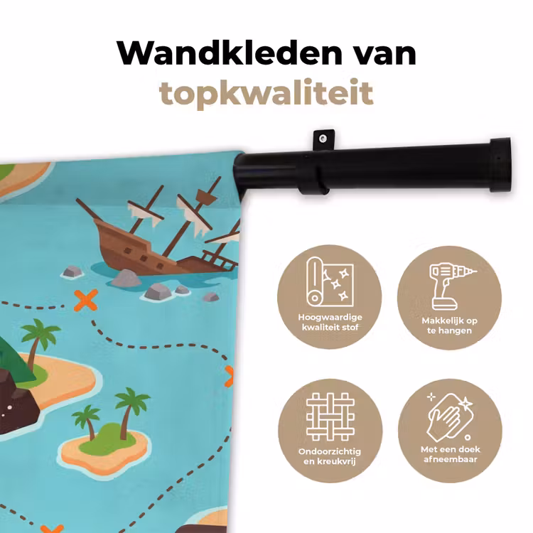 Wandkleed - Schatkaart - Eilanden - Tropisch — 3
