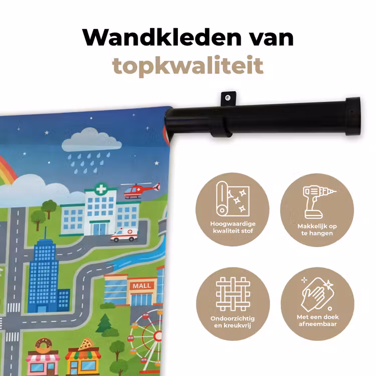 Wandkleed - Stad - Plattegrond - Cartoon — 3
