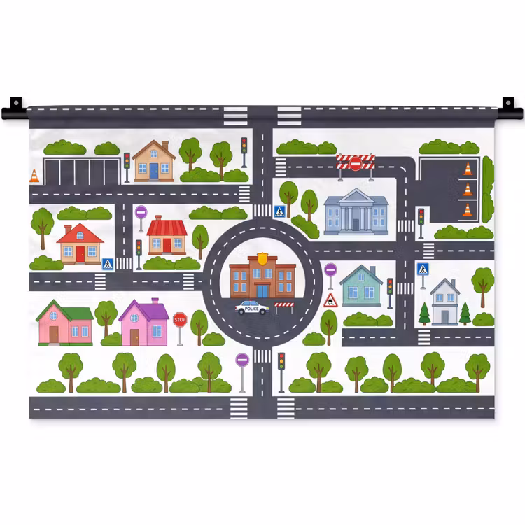 Wandkleed - Stad - Plattegrond - Illustratie — 1