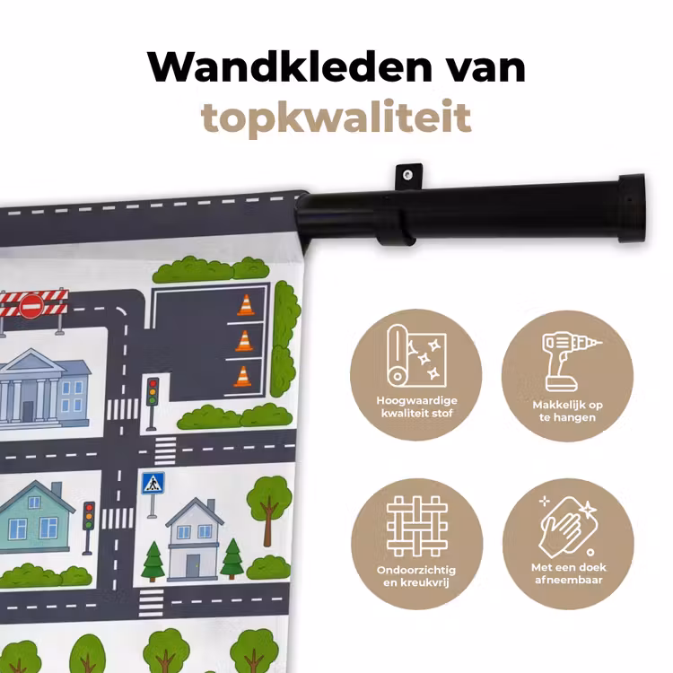 Wandkleed - Stad - Plattegrond - Illustratie — 3