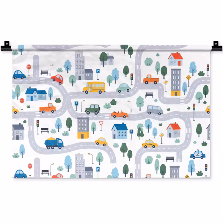 Wandkleed - Stad - Verkeer - Patroon — 1