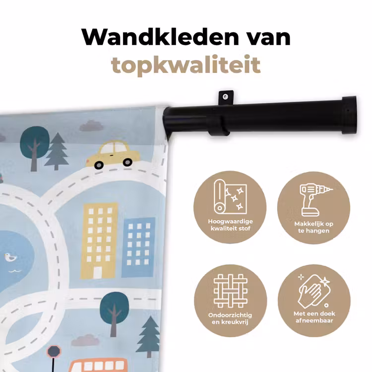 Wandkleed - Stad - Wegen - Auto's — 3