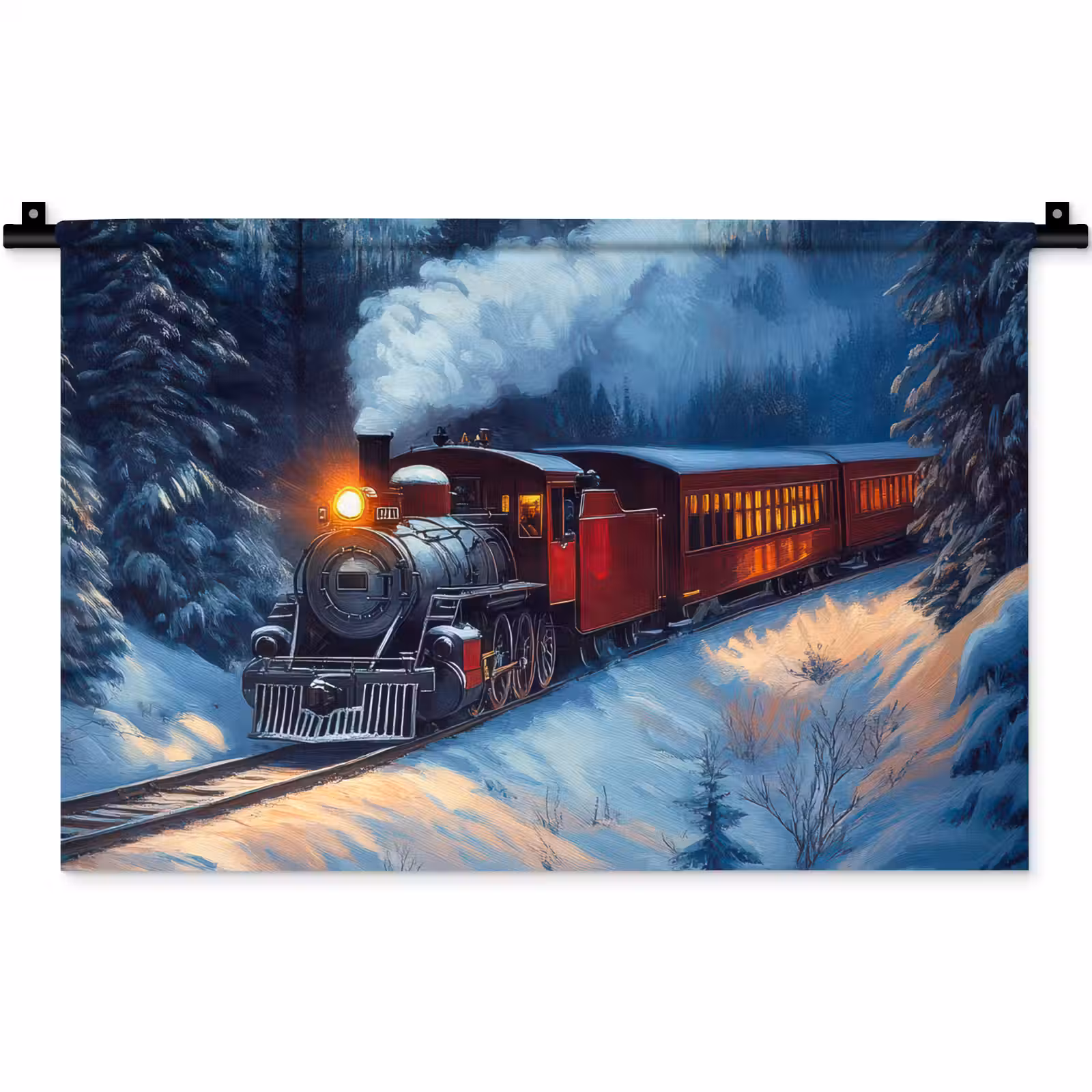 Wandkleed - Trein - Kerst - Sneeuw - Kersttrein — 1