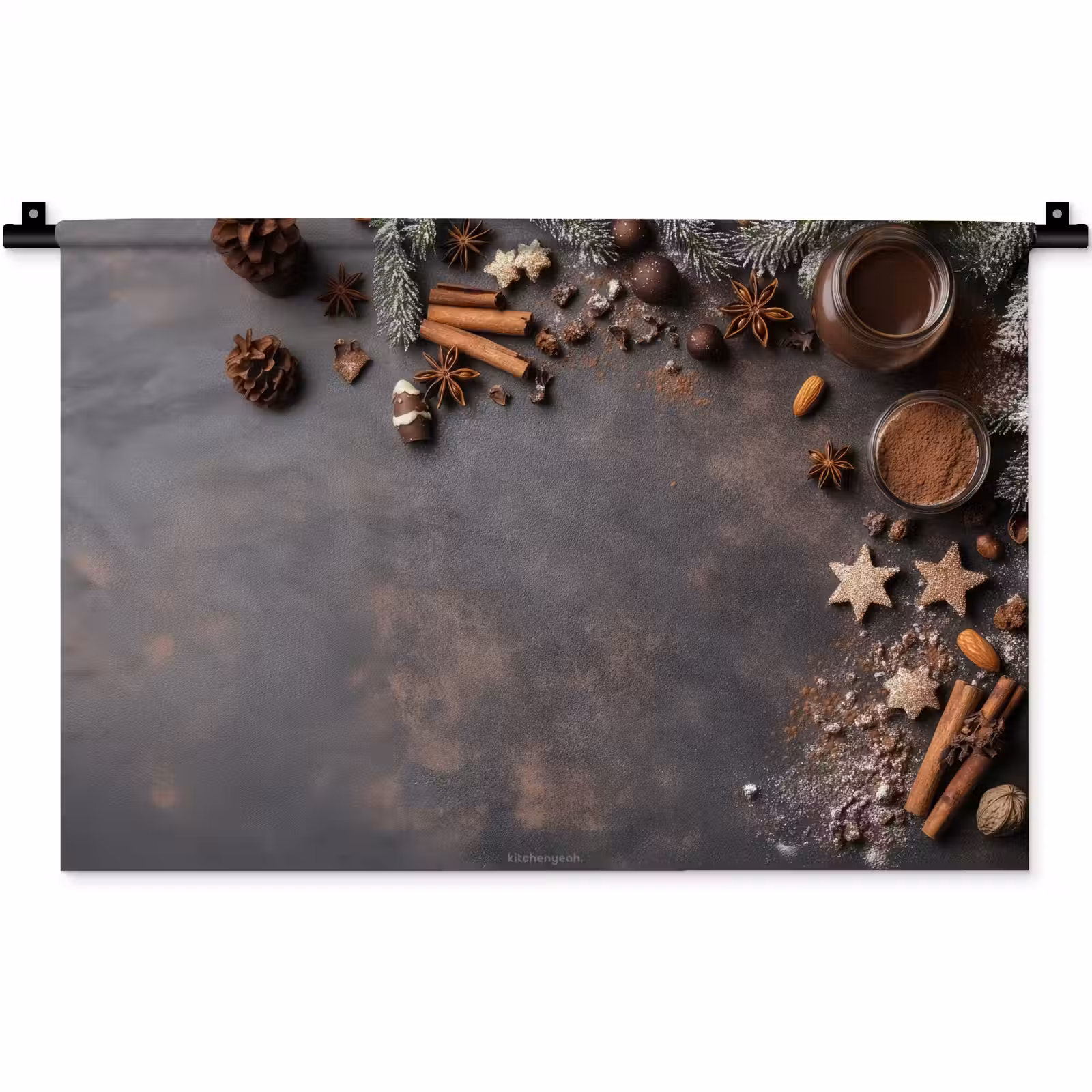 Wandkleed - Winter - Kerst - Specerijen - Beton — 1