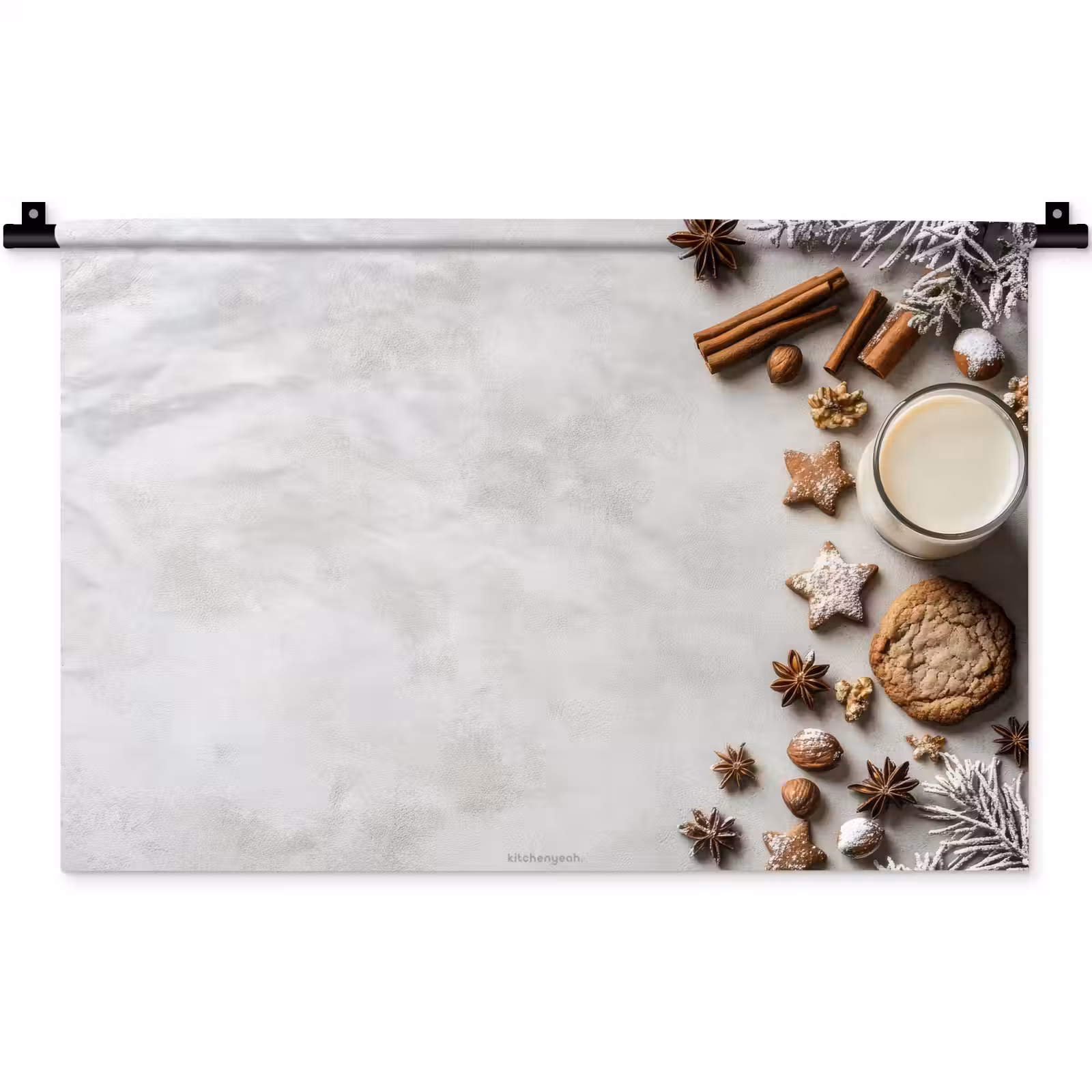 Wandkleed - Winter - Kerst - Specerijen - Wit — 1
