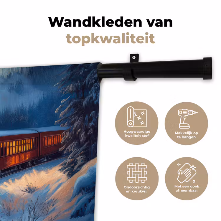 Wandkleed - Trein - Kerst - Sneeuw - Kersttrein — 3