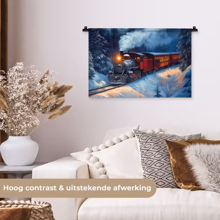 Wandkleed - Trein - Kerst - Sneeuw - Kersttrein — 4
