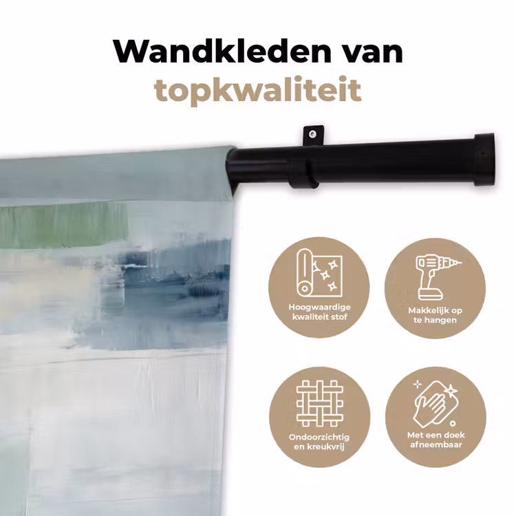 Wandkleed - Verf - Moderne kunst - Abstract - Grijs — 3