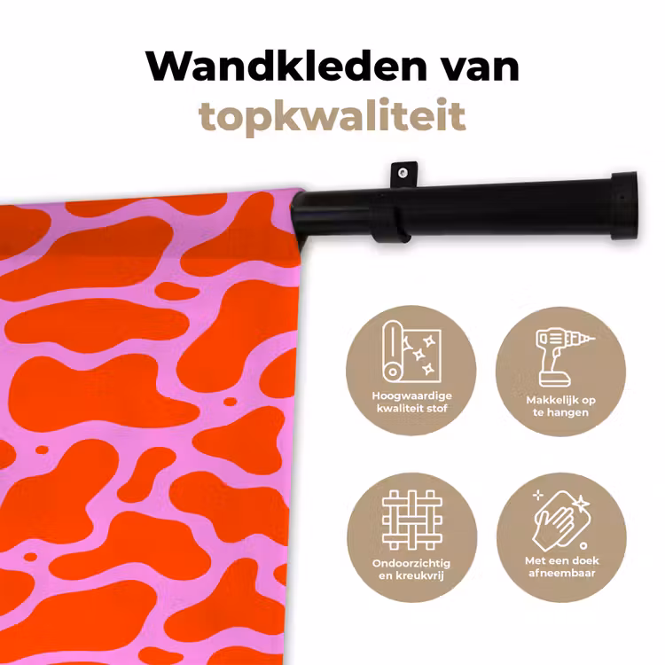 Wandkleed - Vormen - Roze - Rood — 3