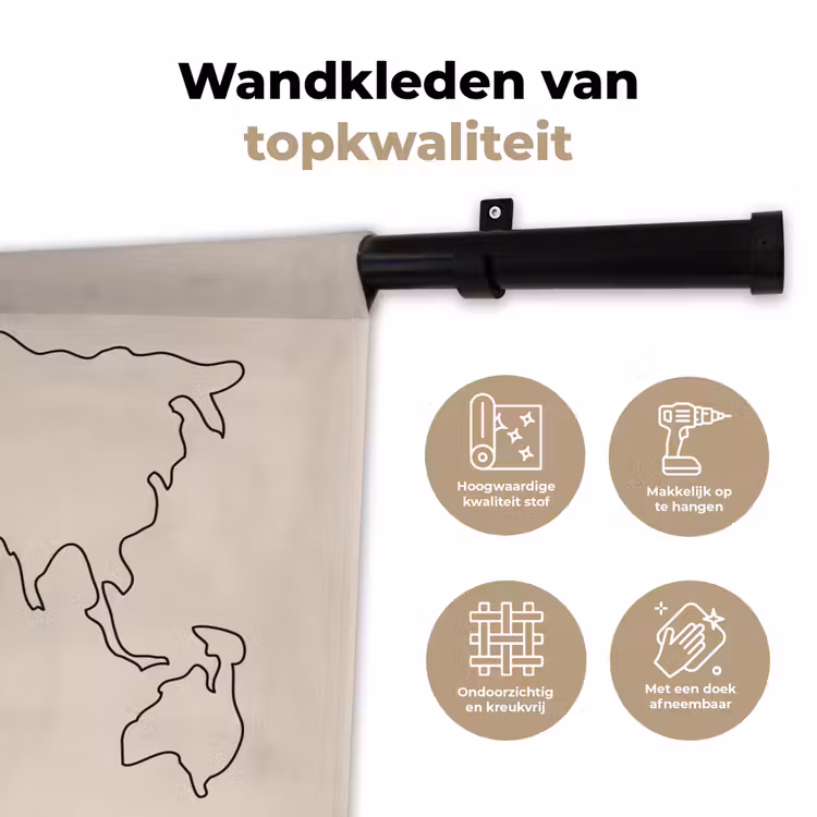 Wandkleed - Wereldkaart - Simpel - Vliegtuig — 3