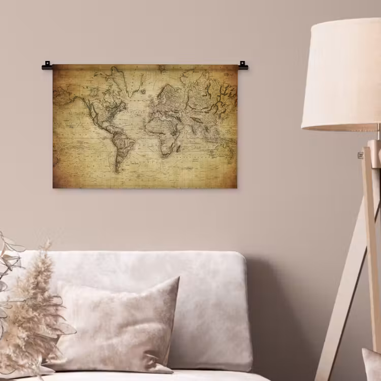 Wandkleed - Wereldkaart - Vintage - Antiek - Bruin - Papier — 2