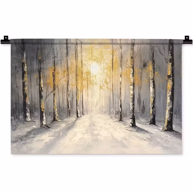 Wandkleed - Winter - Abstract - Sneeuw - Natuur - Zon — 1