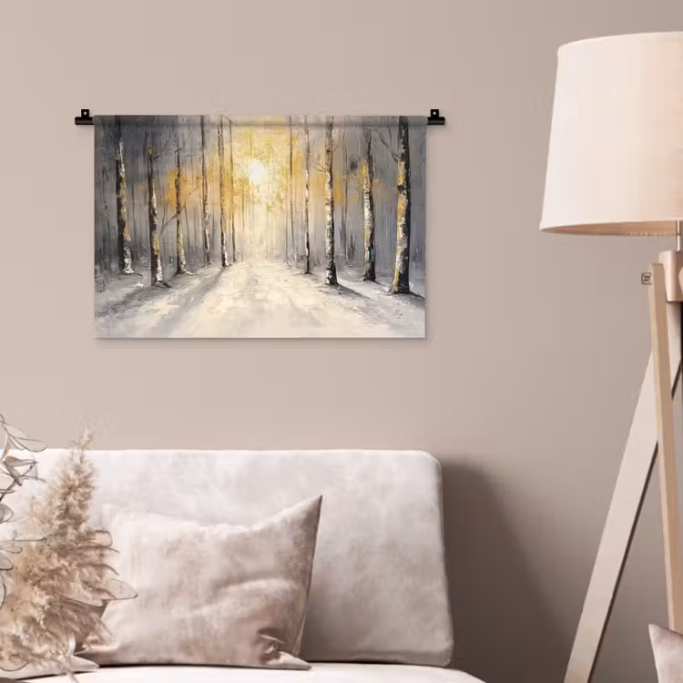 Wandkleed - Winter - Abstract - Sneeuw - Natuur - Zon — 2