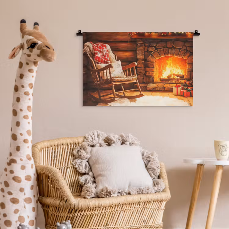Wandkleed - Winter - Kerst - Huis - Openhaard — 5