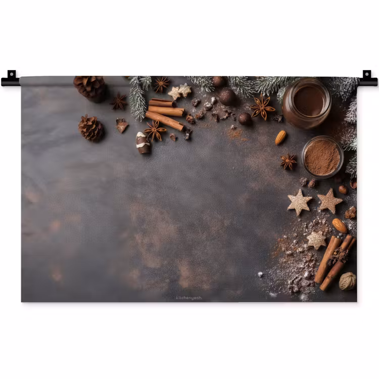 Wandkleed - Winter - Kerst - Specerijen - Beton — 1