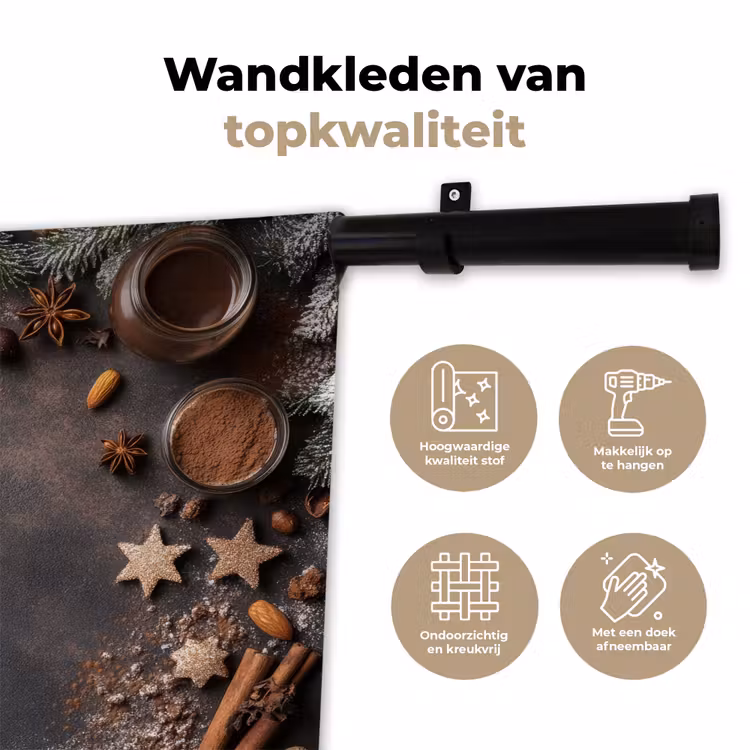 Wandkleed - Winter - Kerst - Specerijen - Beton — 3
