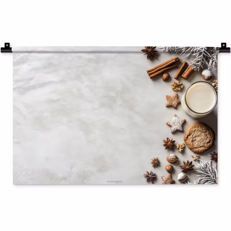 Wandkleed - Winter - Kerst - Specerijen - Wit — 1