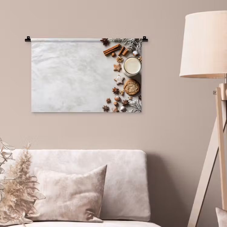 Wandkleed - Winter - Kerst - Specerijen - Wit — 2