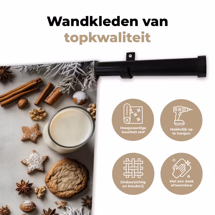 Wandkleed - Winter - Kerst - Specerijen - Wit — 3