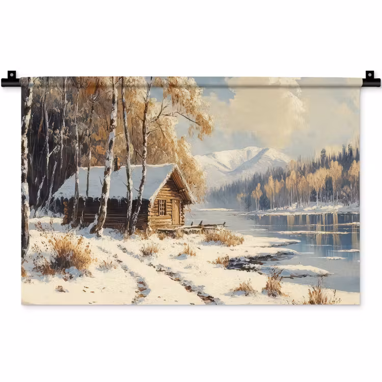 Wandkleed - Winter - Sneeuw - Huis - Natuur — 1