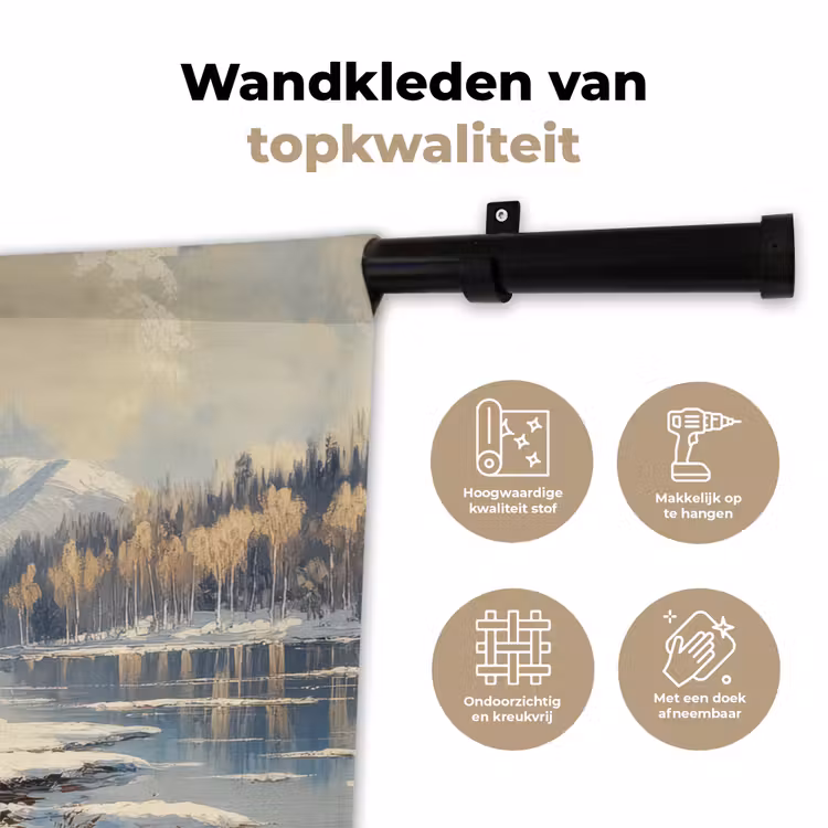 Wandkleed - Winter - Sneeuw - Huis - Natuur — 3