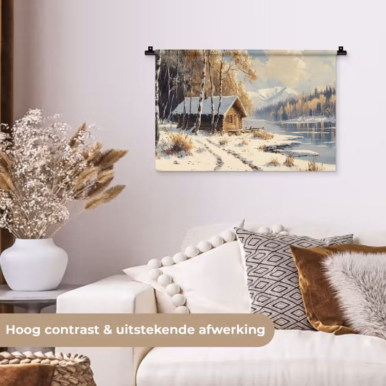 Wandkleed - Winter - Sneeuw - Huis - Natuur — 4