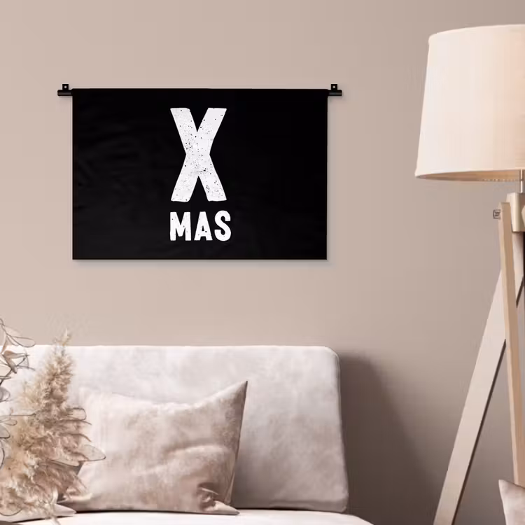 Wandkleed - Xmas - Kerst - Zwart - Vintage - Quotes — 2