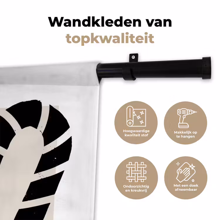 Wandkleed - Zuurstokken - Kerst - Snoepgoed - Zwart - Feestdagen — 3