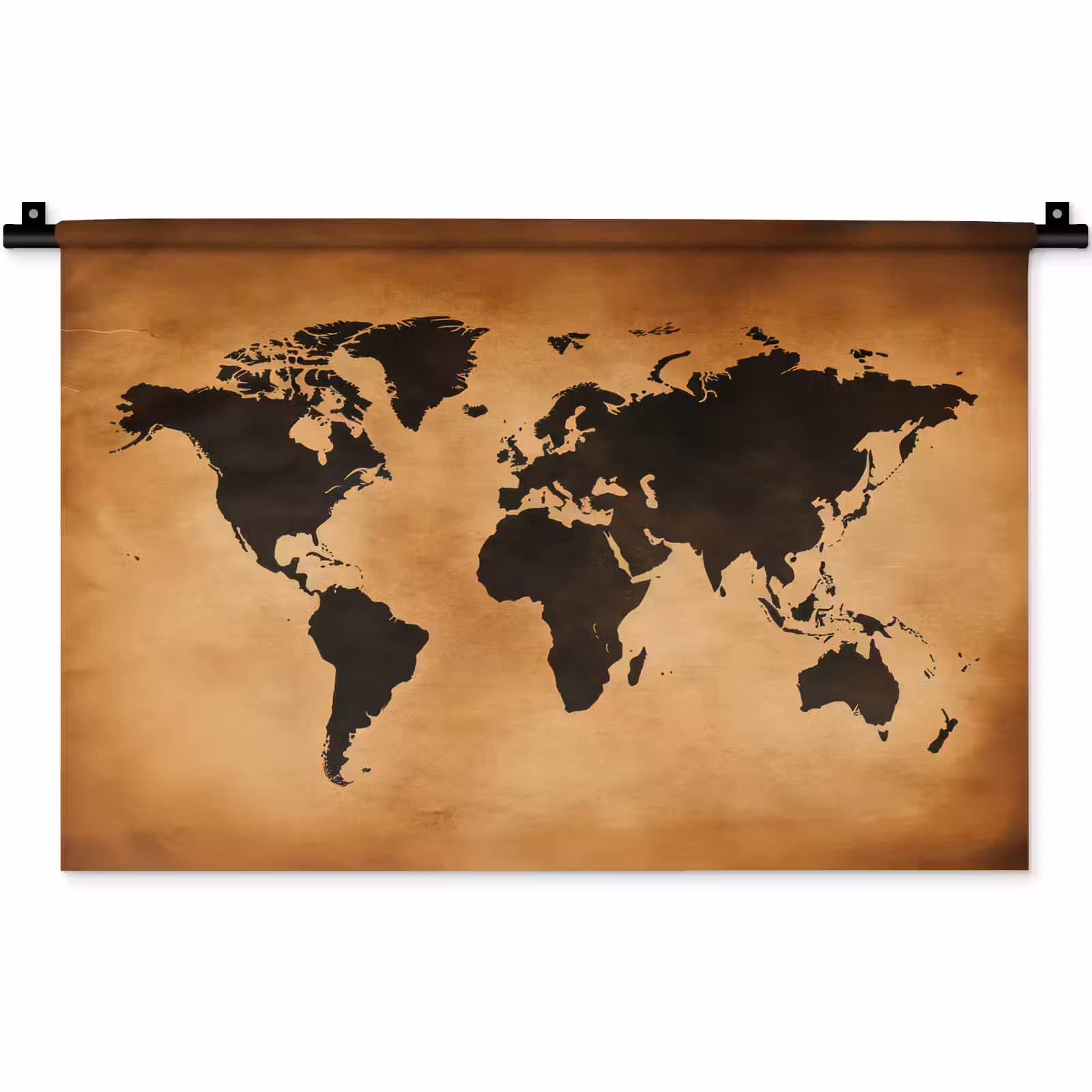 Wandkleed - Wereldkaart - Bruin - Kaart — 1