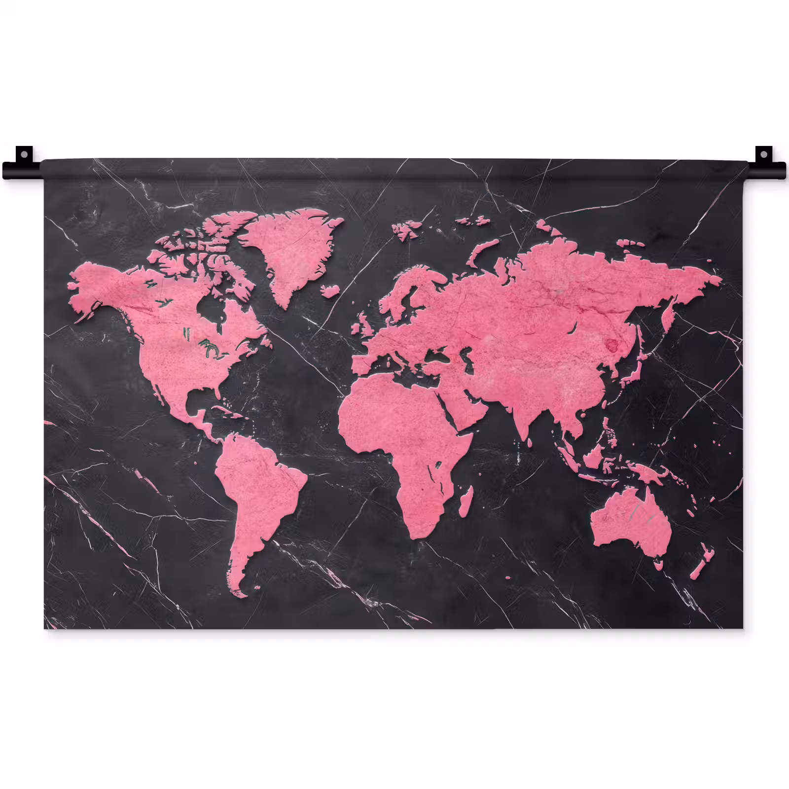 Wandkleed - Wereldkaart - Roze - Marmer — 1