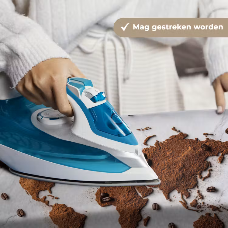 Wandkleed - Wereldkaart - Koffie - Marmer — 6