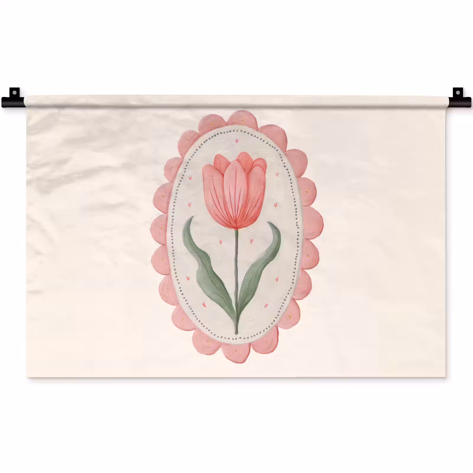 Wandkleed - Tulp - Lijst - Ovaal - Illustratie — 1